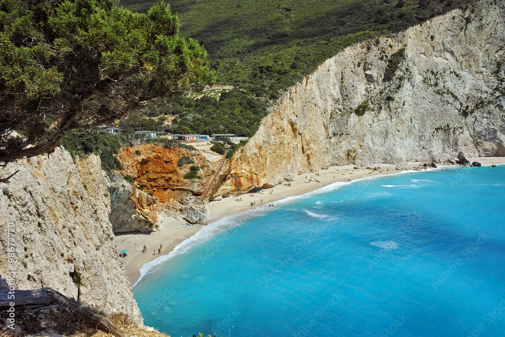 Amazing panorama of Porto Katsiki Beach, Lefkada, Ionian Islands, Greece