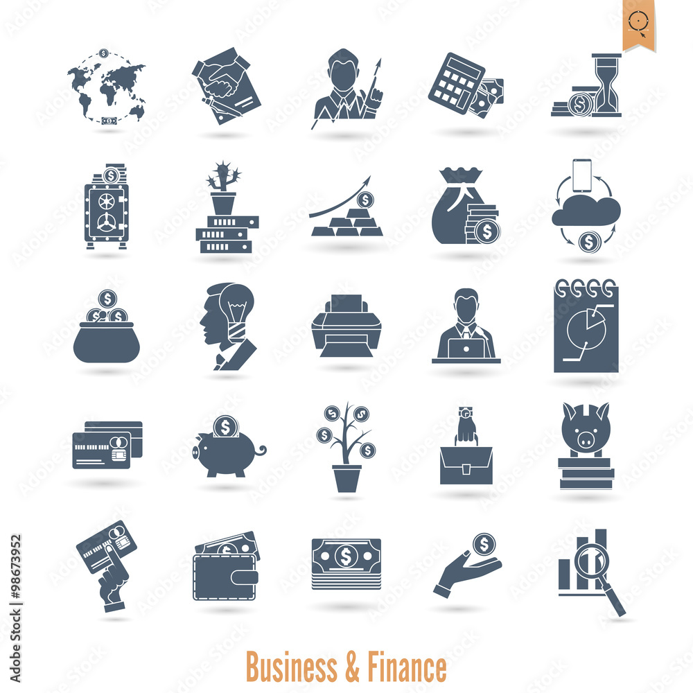 Business and Finance Icon Set Business and Finance Icon Set