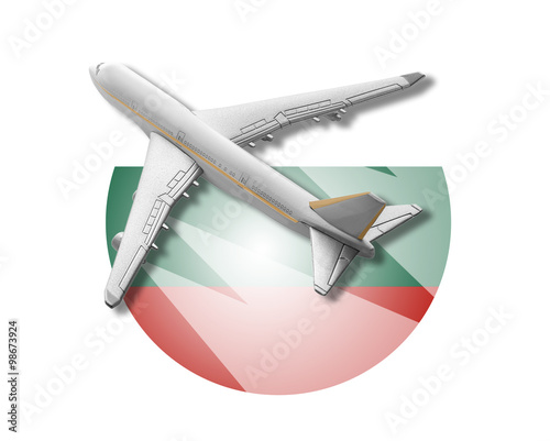Plane and Bulgaria flag.