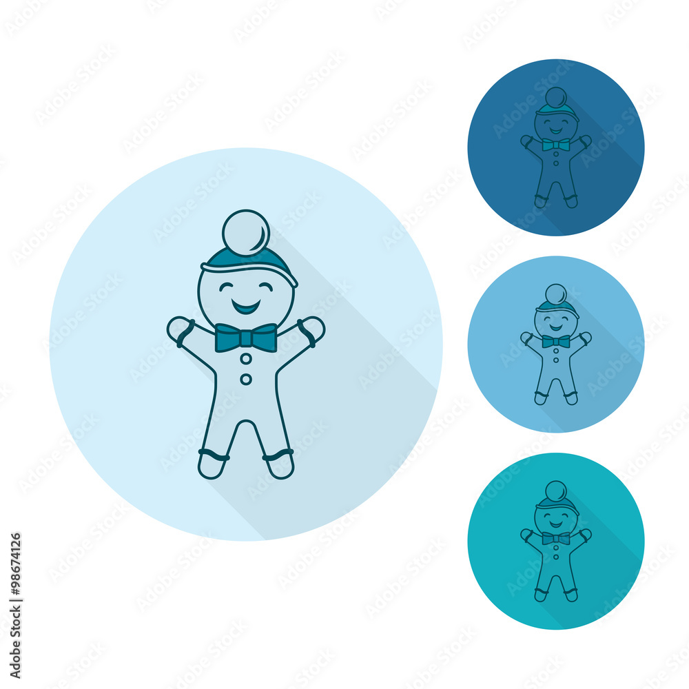 Gingerbread Man. Monochrome color Gingerbread Man. Monochrome color