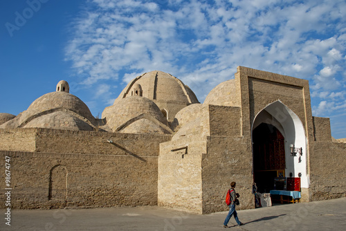 Bukhara Trading Dome with tourist, Uzbekistan