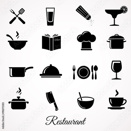 Restaurant vector icon set.