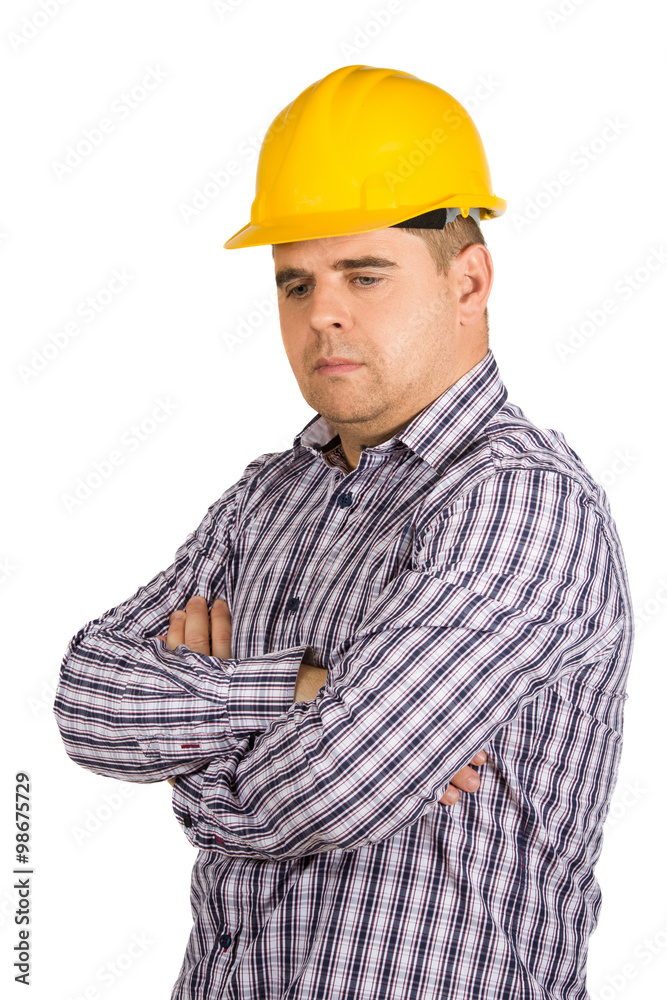 Portrait of an handsome engineer isolated on white Portrait of an handsome engineer isolated on white