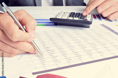 young businessman checking accounts