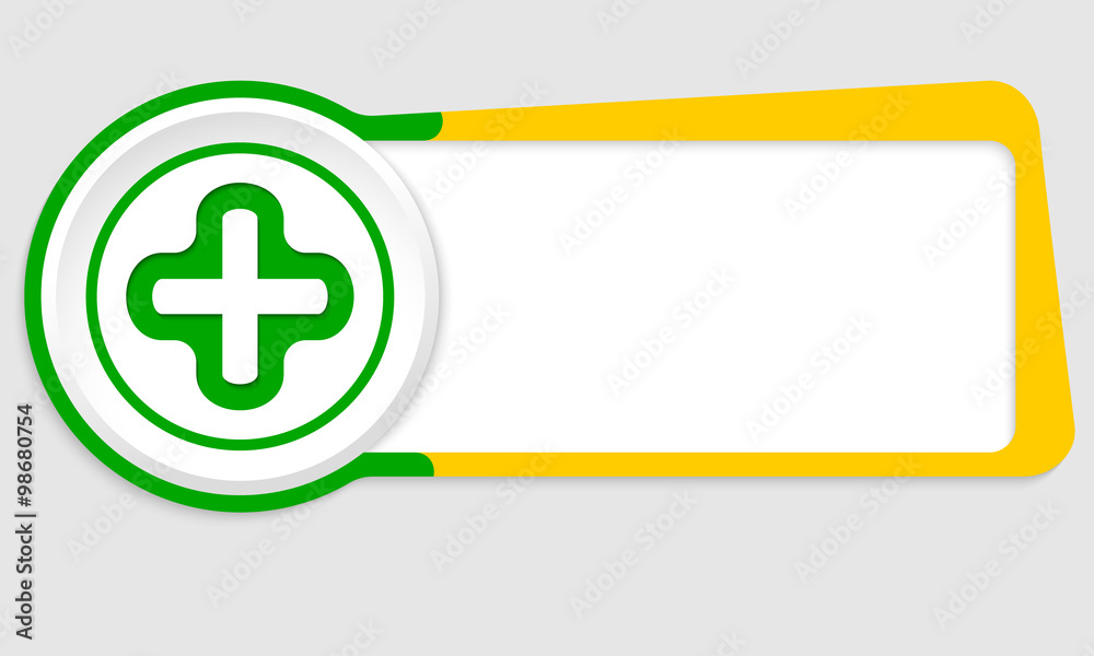 Fototapeta premium Vector abstract button for your text and plus symbol