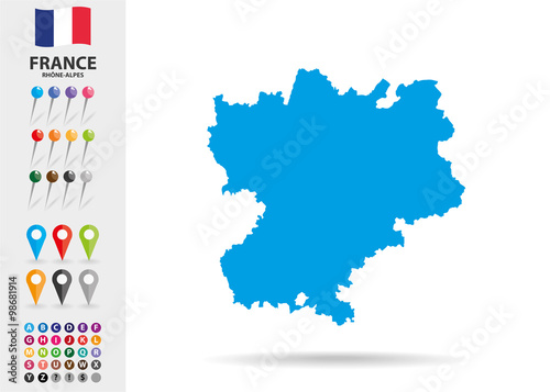 Region of Rhone-Alpes in France Europe