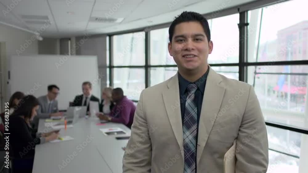 Group of attractive professionals involved in meeting Group of attractive professionals involved in meeting