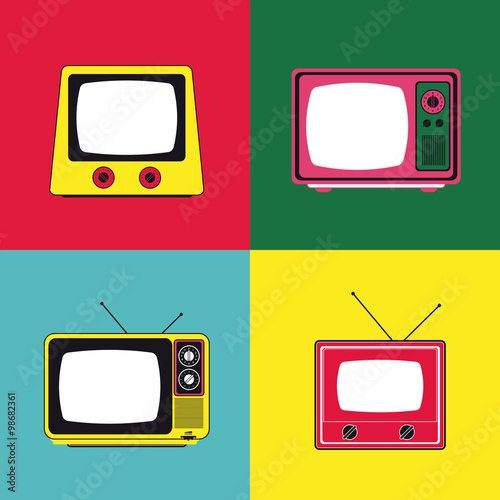 Pop art communication icons design 