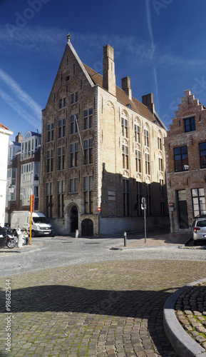 chocolate museum  historic building Brugge Belgium Europe