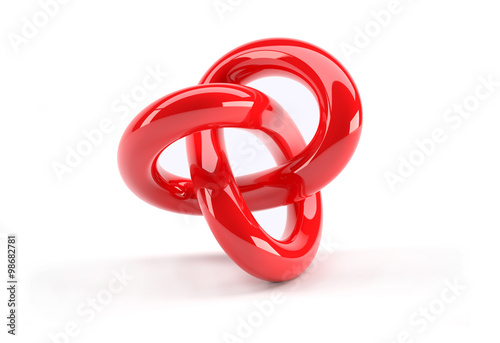 red plastic 3d abstract object photo