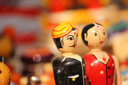 colorful couple clay dolls, photo