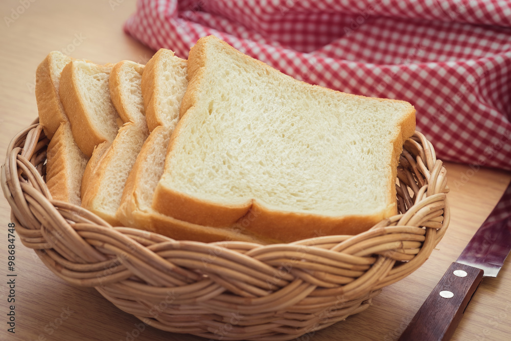 Sliced bread in basket Sliced bread in basket