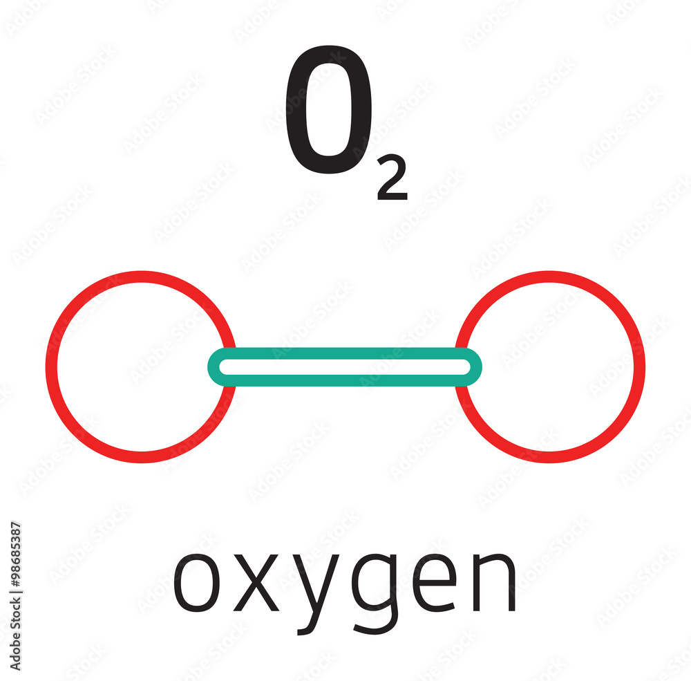 O2 oxygen molecule Stock-Vektorgrafik | Adobe Stock