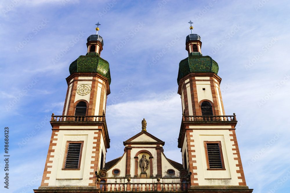 Majestic Ebersmunster Abbey outside view Majestic Ebersmunster Abbey outside view