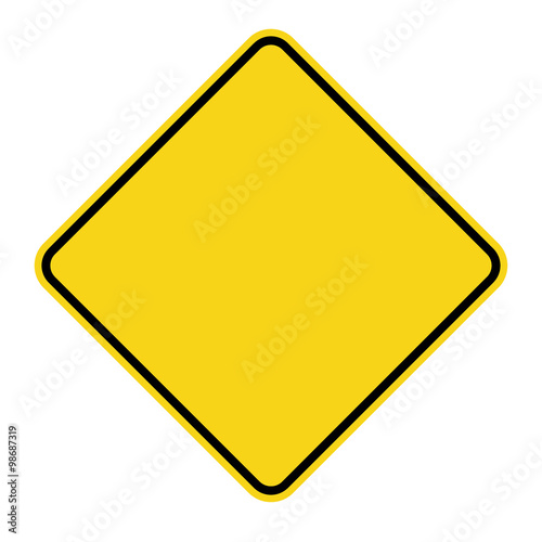 Canvas Print Blank Yellow Sign