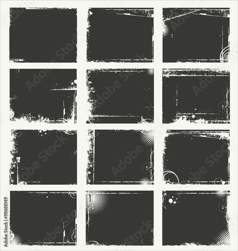 Empty gray grunge banner collection