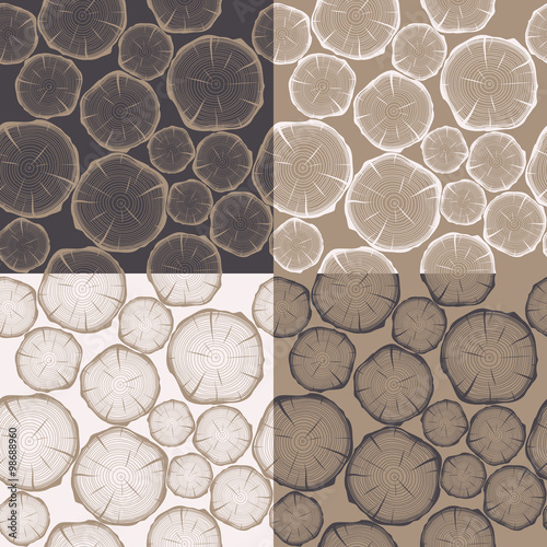Seamless pattern with tree rings.
