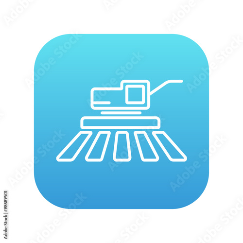 Combine harvester line icon.
