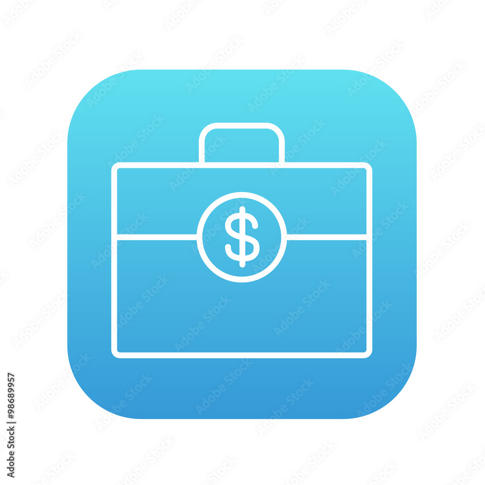 Suitcase with dollar symbol line icon Suitcase with dollar symbol line icon
