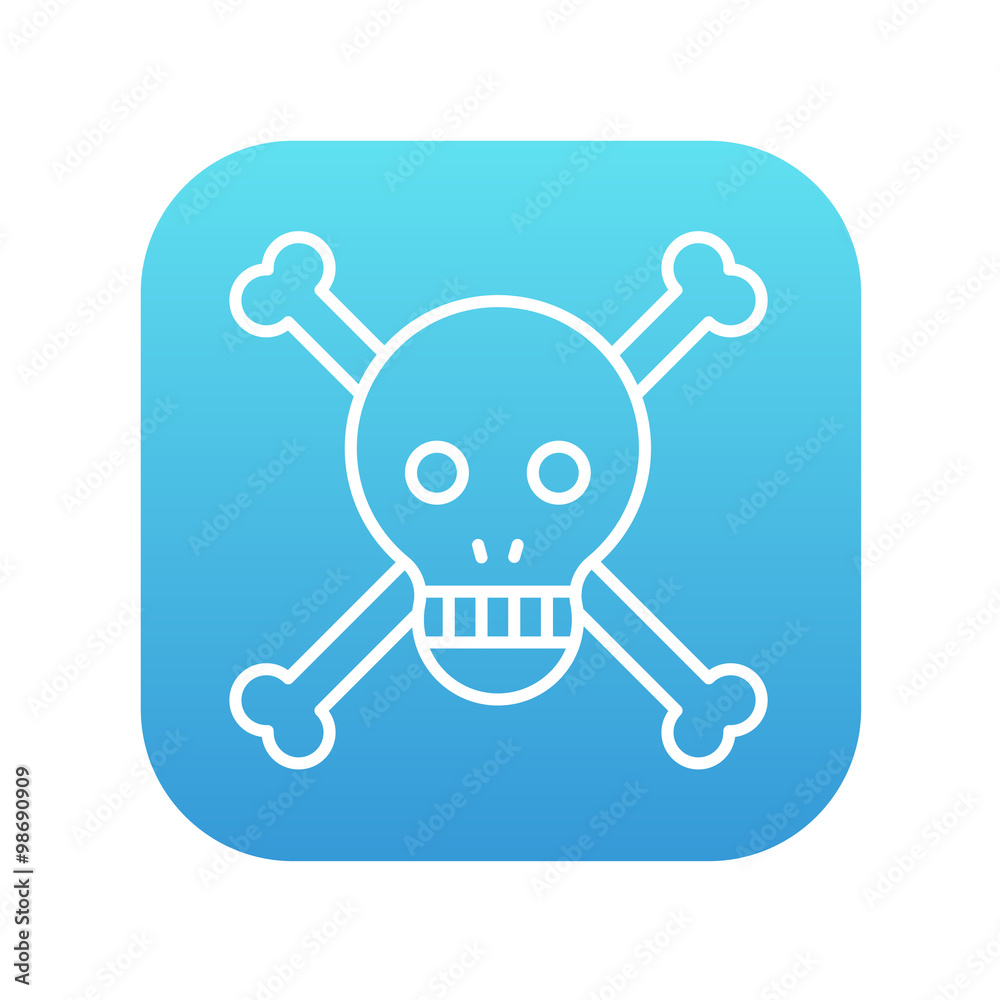 Skull and cross bones line icon. Skull and cross bones line icon.
