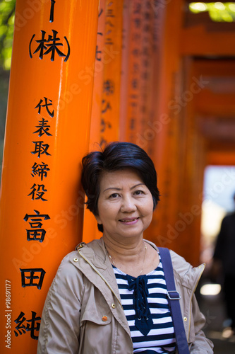 Fushimi Inari, The unique Japanese red color pole or 