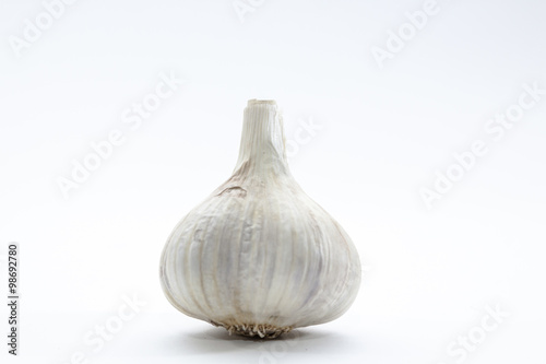 Garlic Bulb Up Close on Bright Background