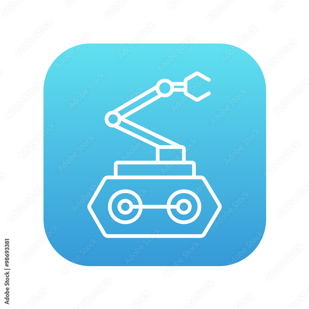 Industrial mechanical robot arm line icon. Industrial mechanical robot arm line icon.