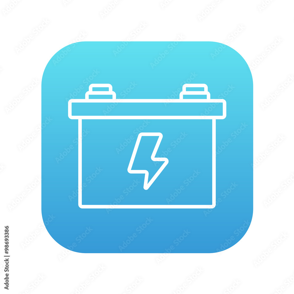 Car battery line icon. Car battery line icon.