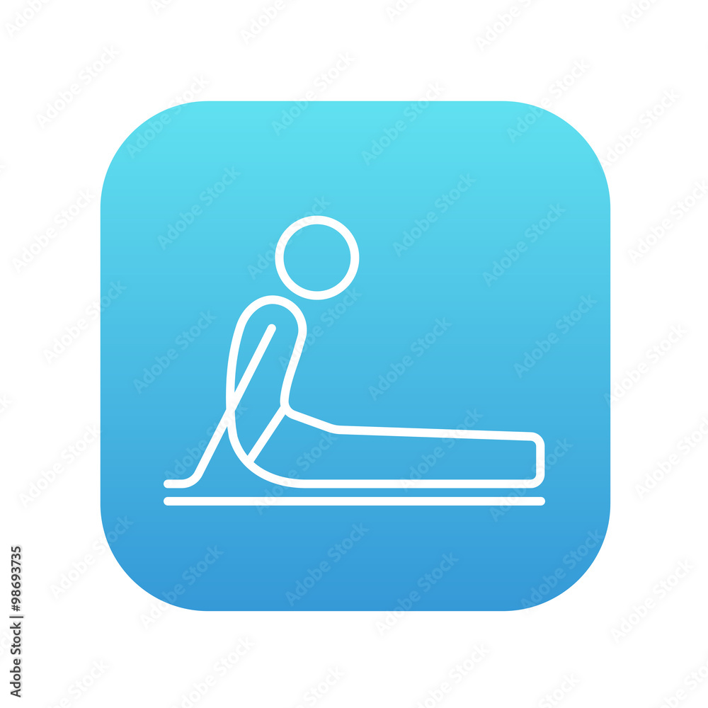 Man practicing yoga line icon. Man practicing yoga line icon.