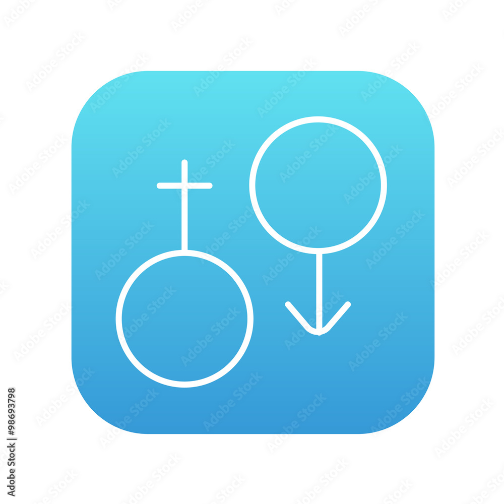 Male and female symbol line icon.