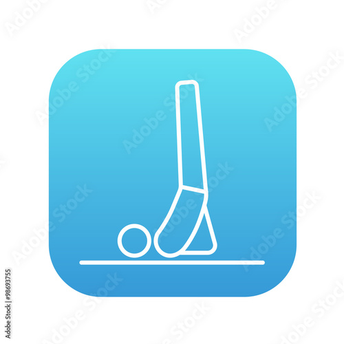 Man practicing yoga line icon.