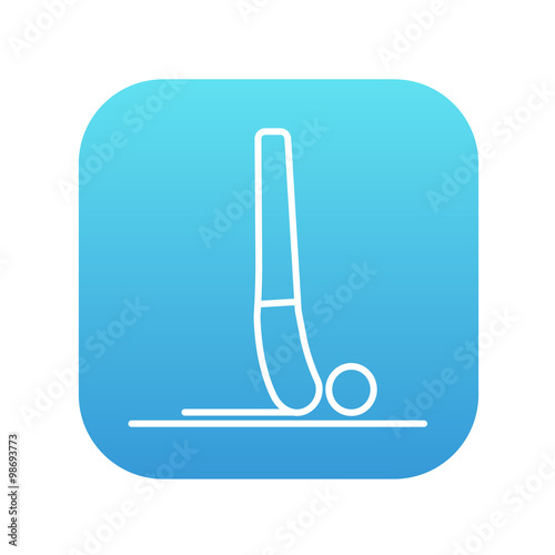Man practicing yoga line icon.