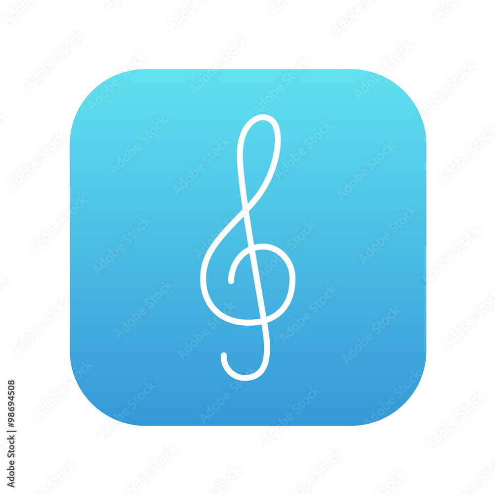 G-clef line icon. G-clef line icon.