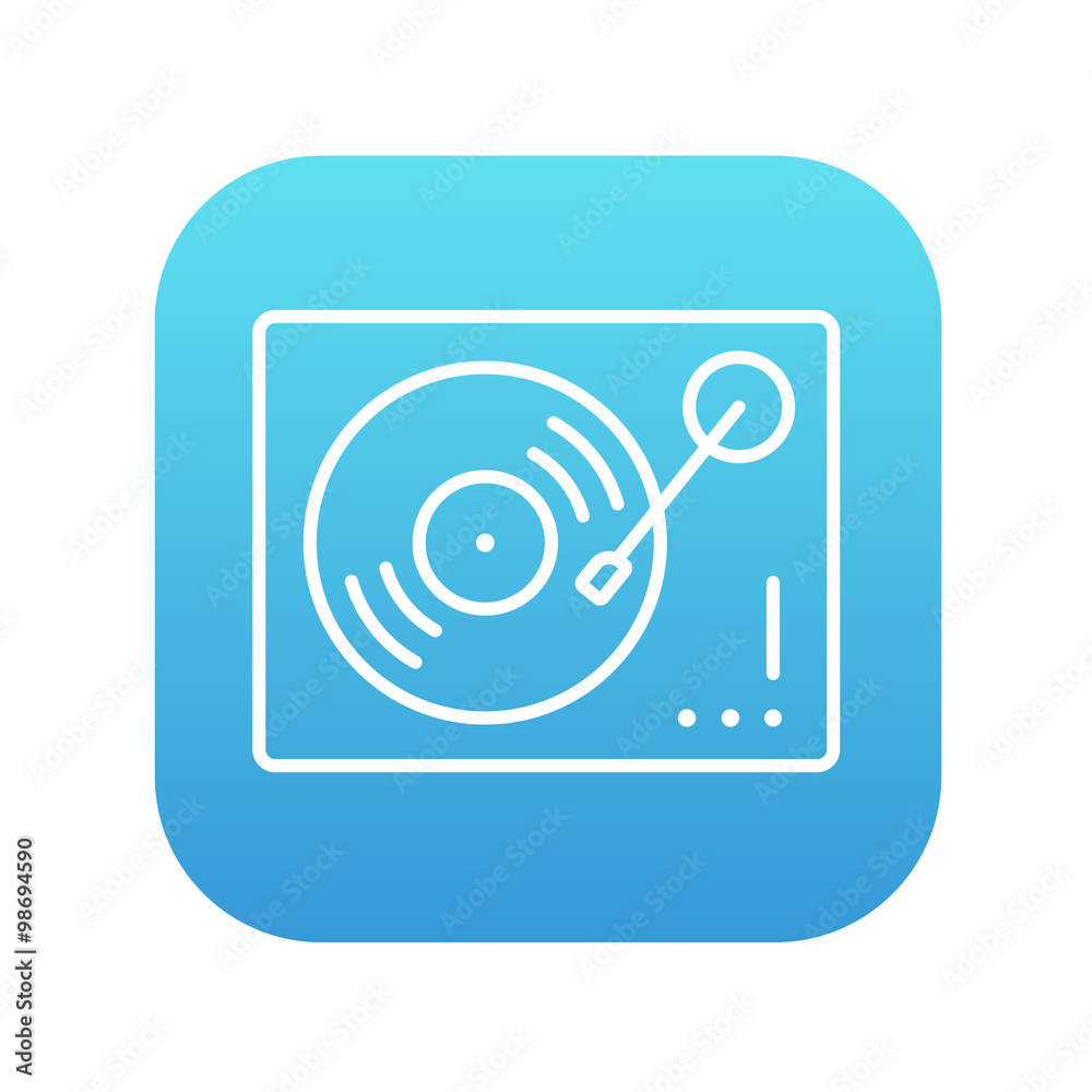 Turntable line icon. Turntable line icon.