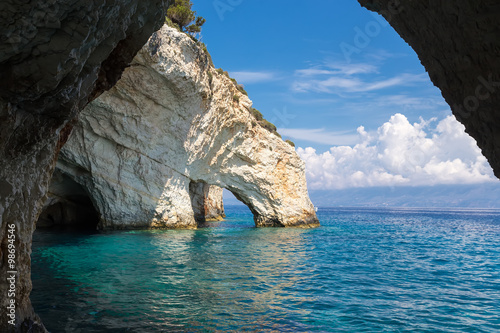 Blue caves on Zakynthos Island in Greece