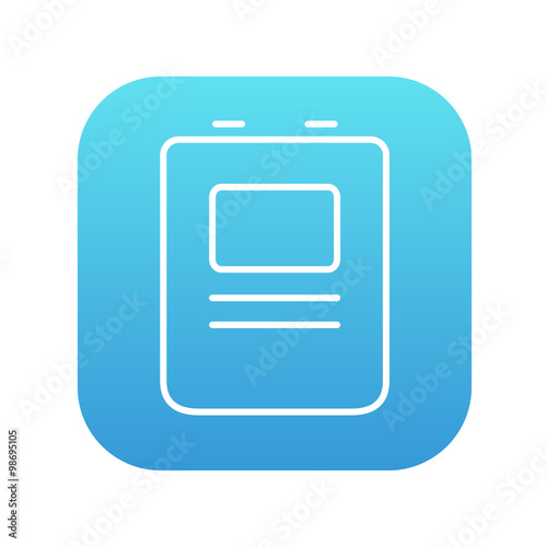 Heart defibrillator line icon.
