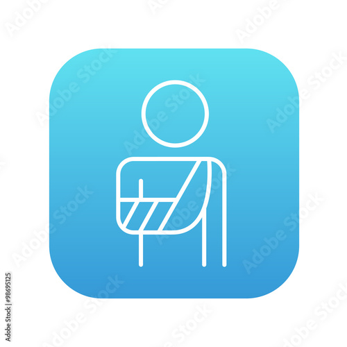 Injured man line icon.