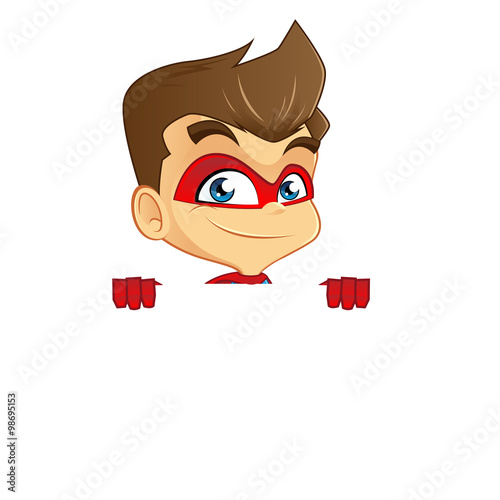 Cartoon illustration of a superhero