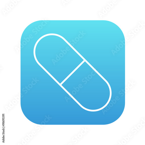 Capsule pill line icon.