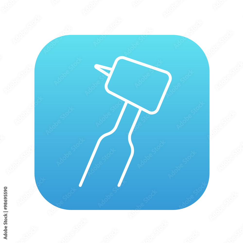 Dental drill line icon. Dental drill line icon.