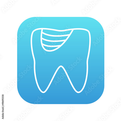 Tooth decay line icon.