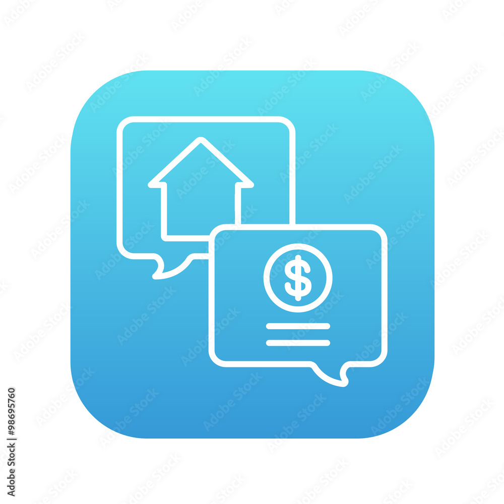 Real estate transaction line icon Real estate transaction line icon