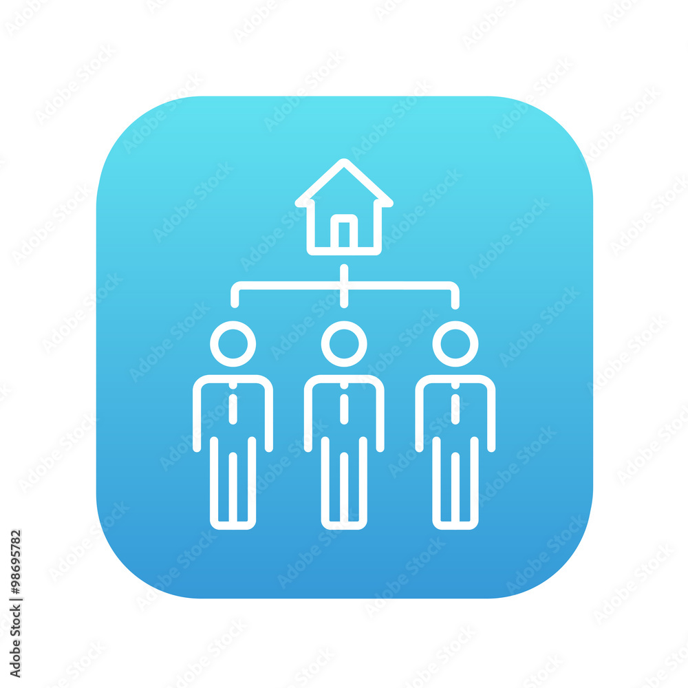 Three real estate agents line icon. Three real estate agents line icon.