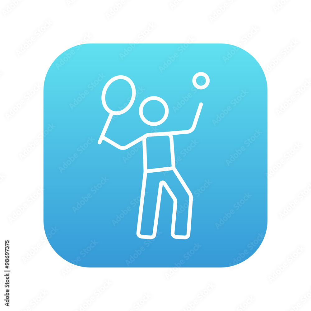 Man playing big tennis line icon. Man playing big tennis line icon.