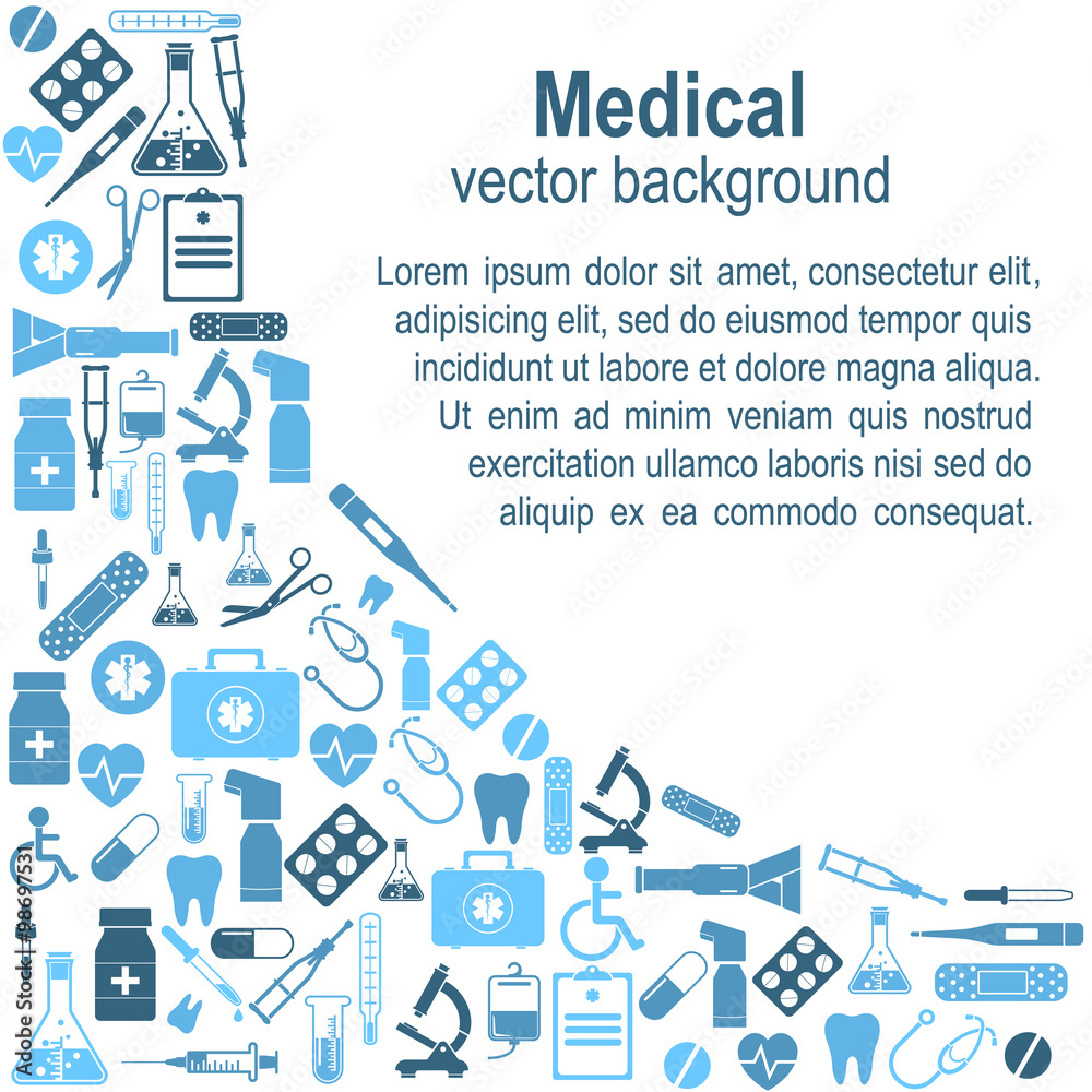 Background medical icons and sign Background medical icons and sign