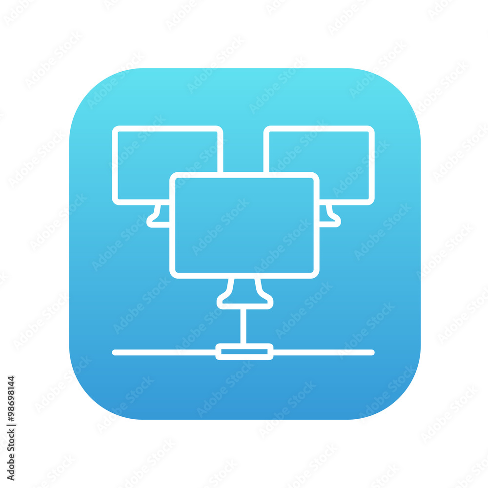 Computer network line icon. Computer network line icon.