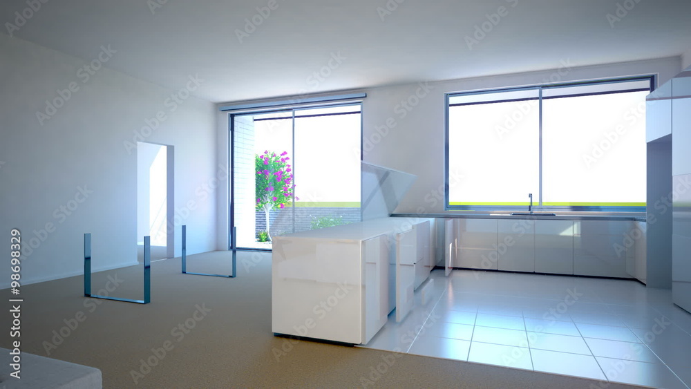 Time-lapse animation of a modern home furnishing with camera position motion. HD Time-lapse animation of a modern home furnishing with camera position motion. HD