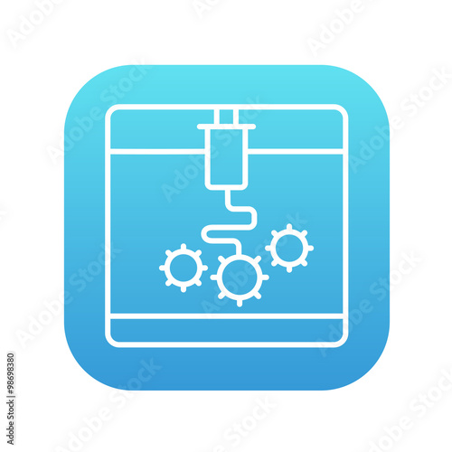 Tree D printing line icon.
