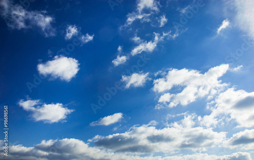 Blue sky, white clouds