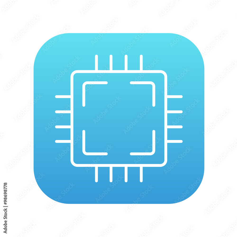 Fototapeta premium CPU line icon.